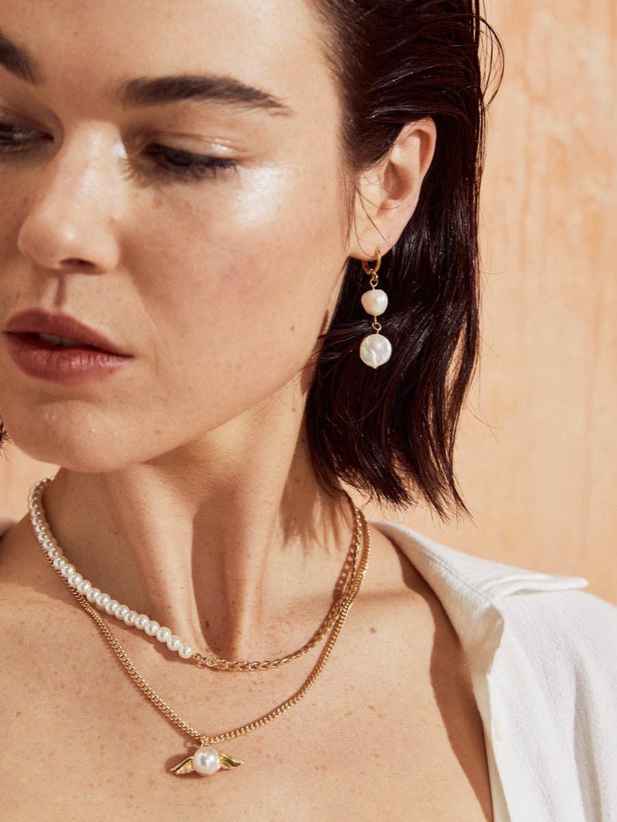 Aura Pearl 18K Gold Plated Earrings