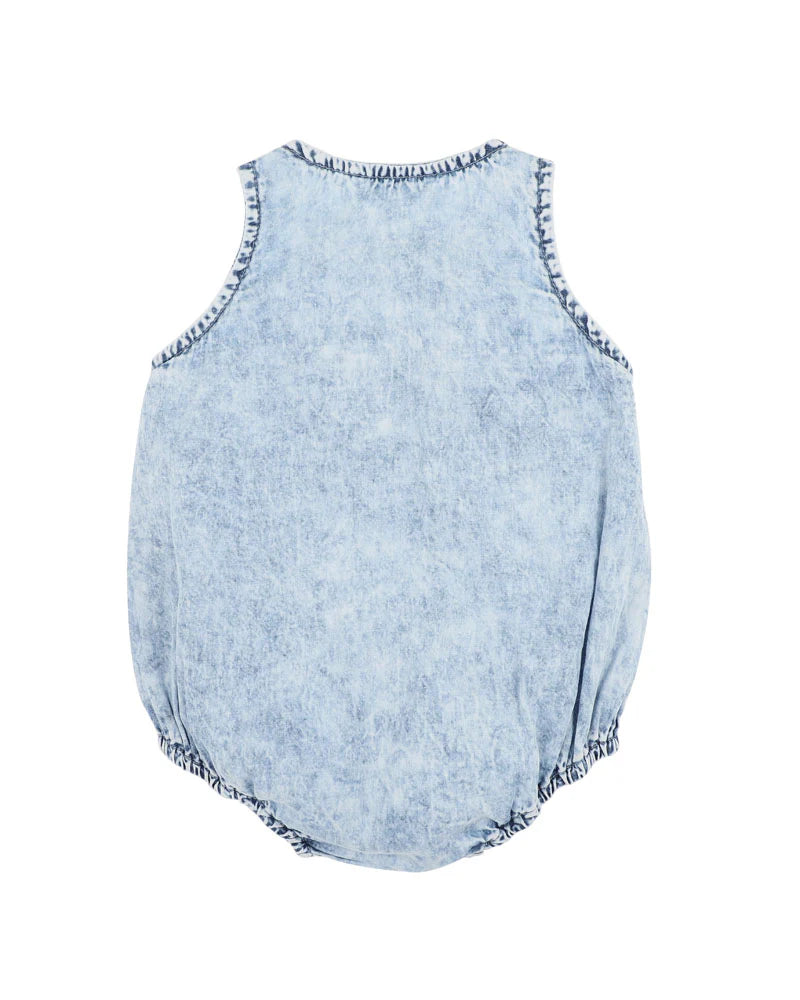 ACID WASH DENIM ROMPER
