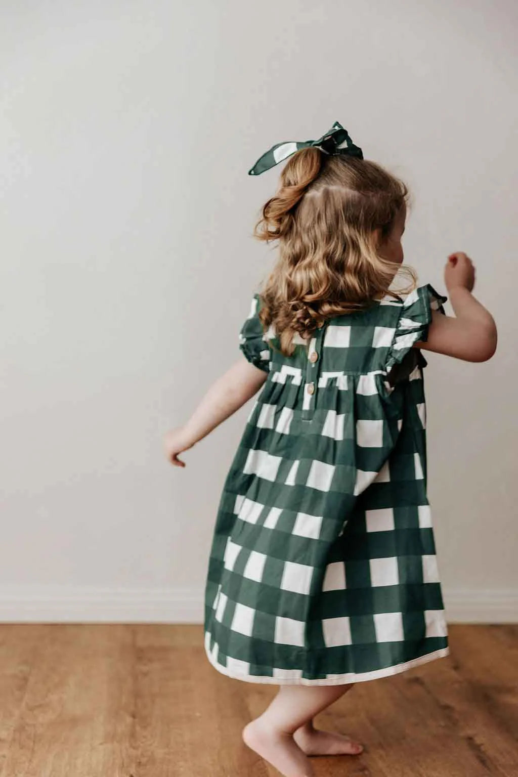 PLAYSUIT/DRESS: GREEN GINGHAM