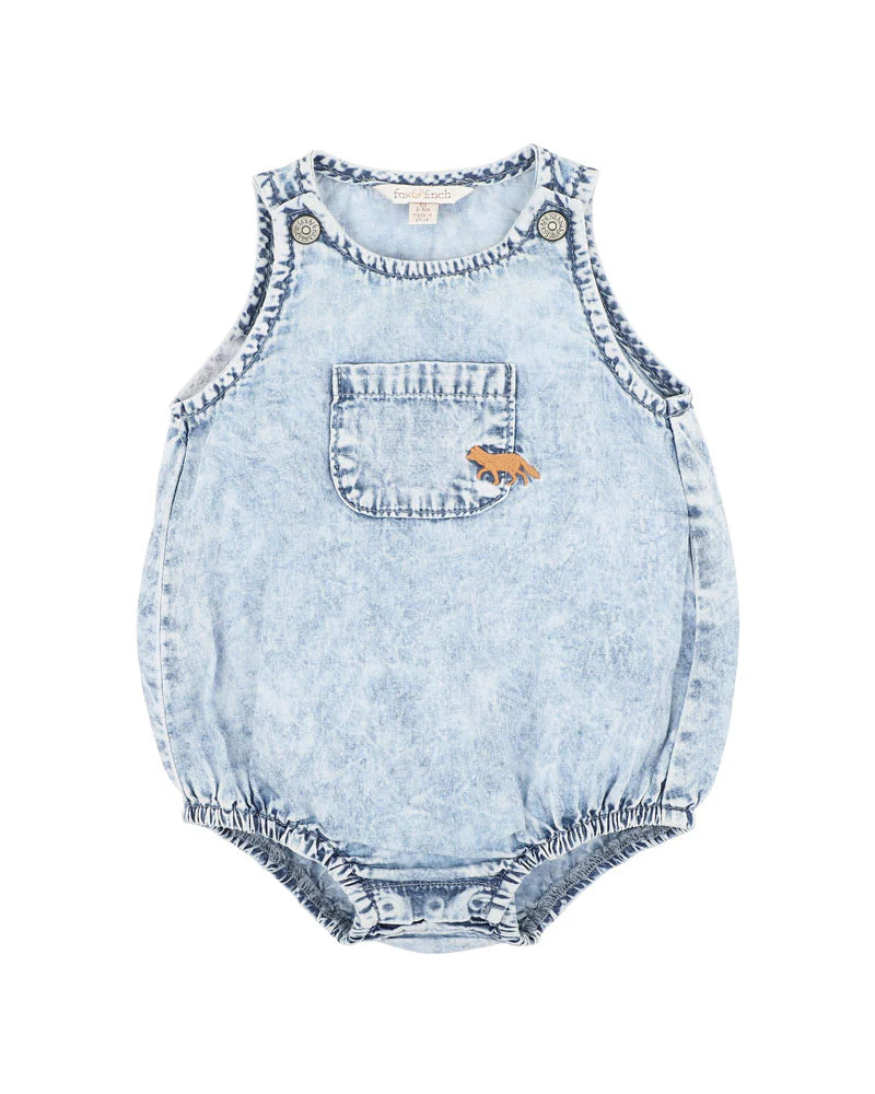 ACID WASH DENIM ROMPER