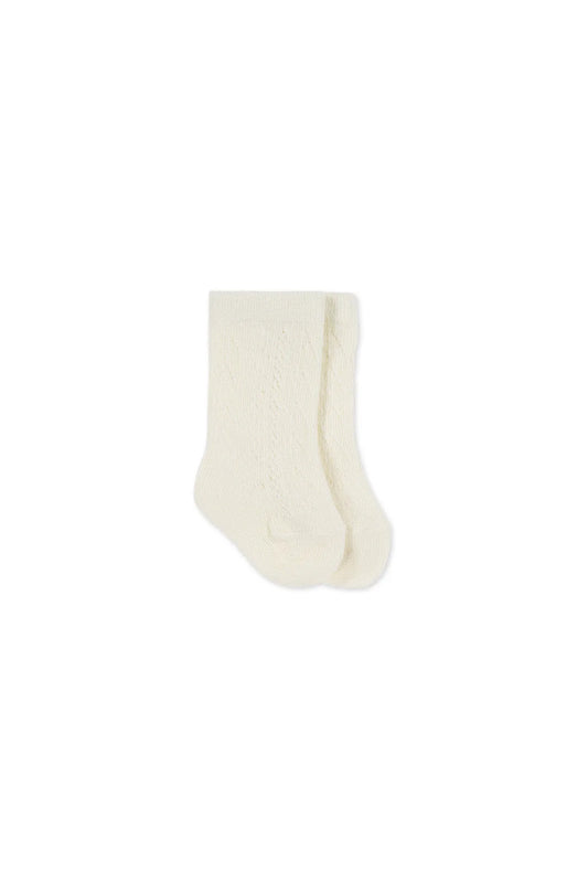 Cable Weave Knee High Sock - Plaster