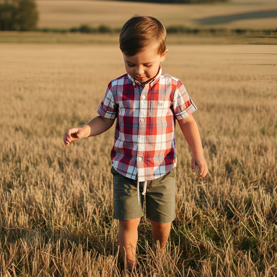 BOYS SONNY SHORTS - GREEN LINEN