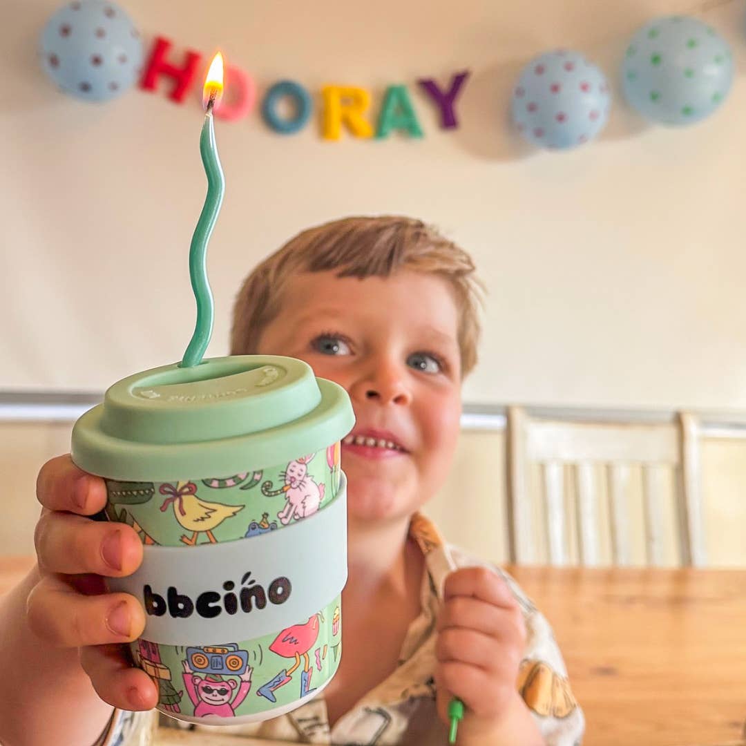 Party Animal in Green Babycino Cup - 120ml (STRAW INCLUDED)