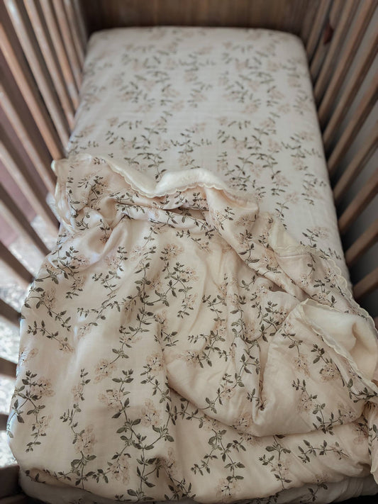 Fleur Blanche Fur Lined Cot Blanket