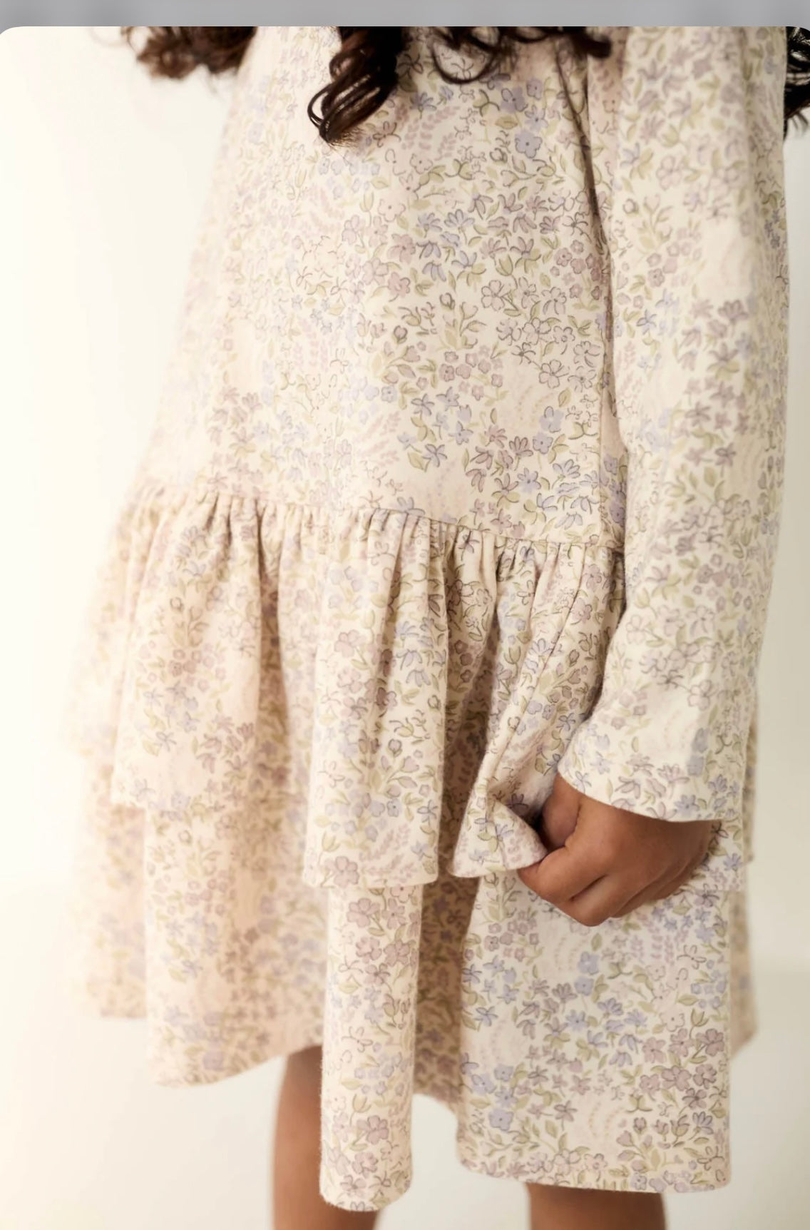 Organic Cotton Fayette Dress - April Floral Mauve