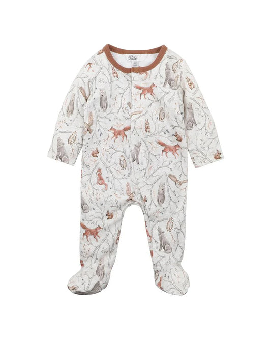 Eli Print Long Sleeve Zip Onesie