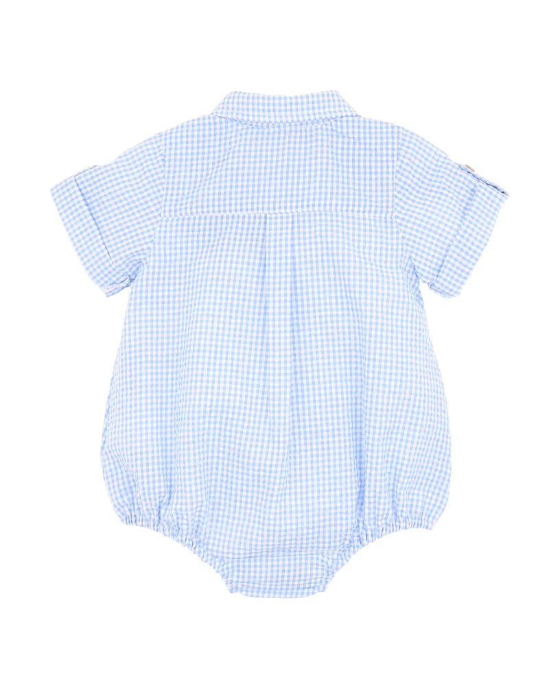 Roman Shirt Bodysuit Blue Check