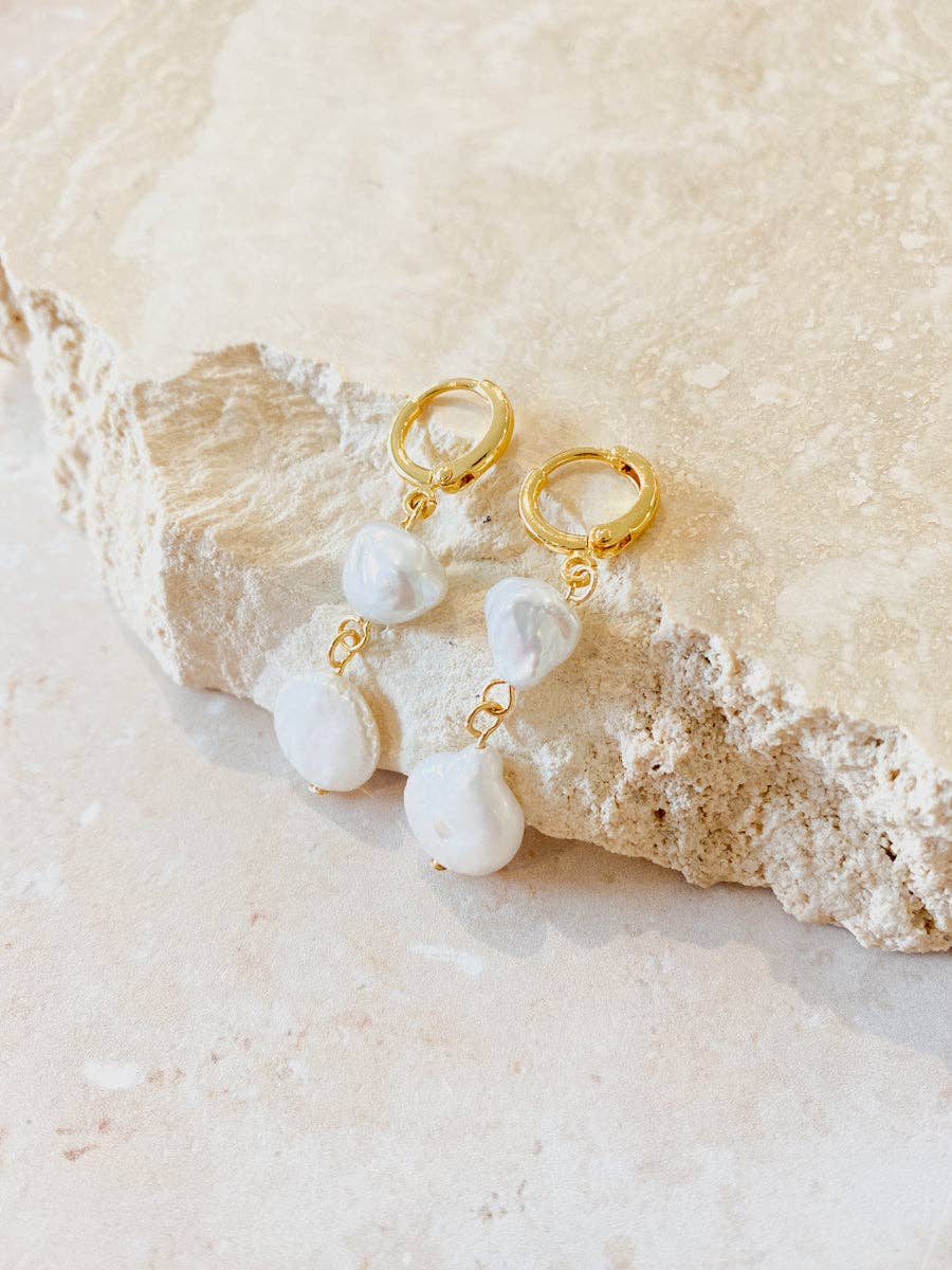 Aura Pearl 18K Gold Plated Earrings