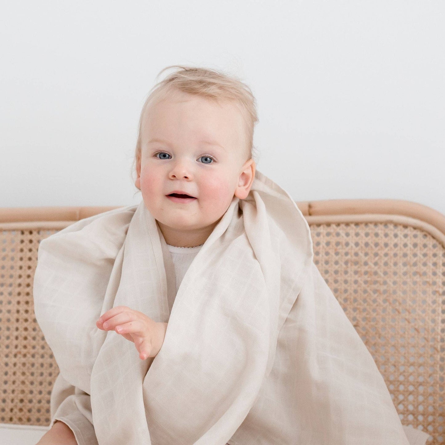 Organic Cotton Muslin Swaddle Wrap 120cm | Oat