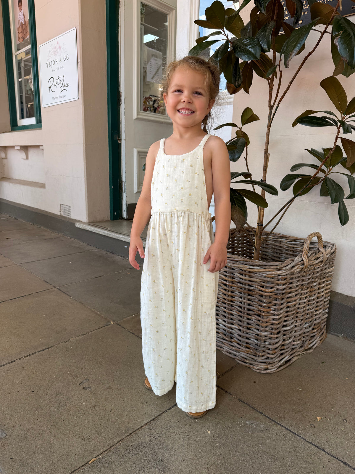 Organic Cotton Muslin Lana Jumpsuit - Vintage Ditsy