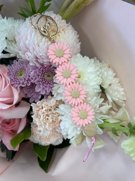 Pink Flower Keychain