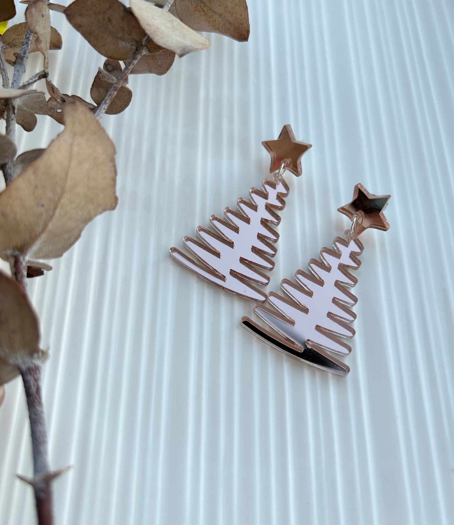 Rose Gold Mirrored Christmas Trees