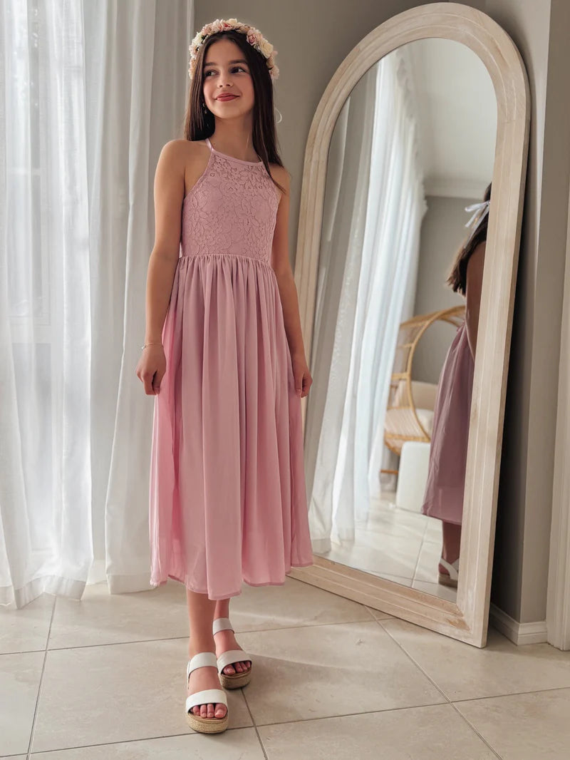 Isabelle Dusty Pink Girls Dress