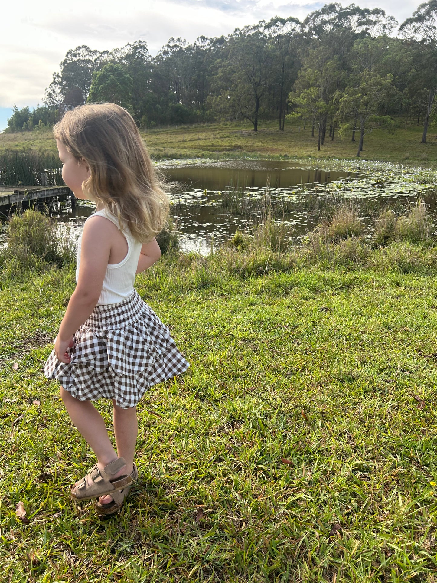 Skylar Check Skirt - Mocha