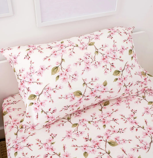 Cherry Blossom Organic Cotton Single Pillowcase