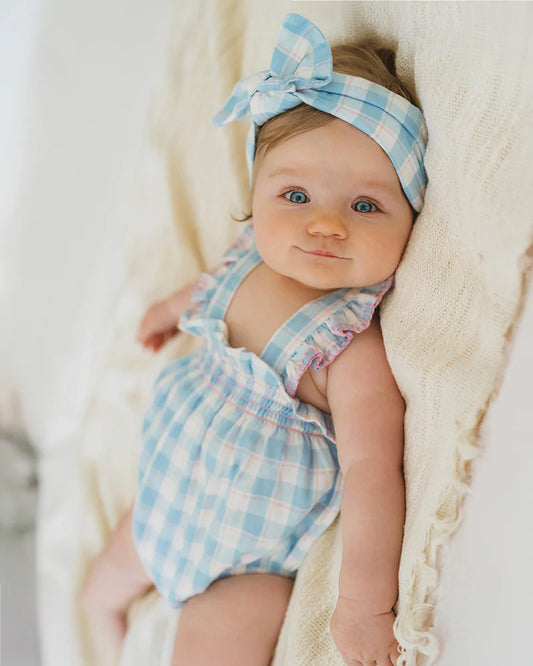 BONNIE CHECK ORGANIC BODYSUIT