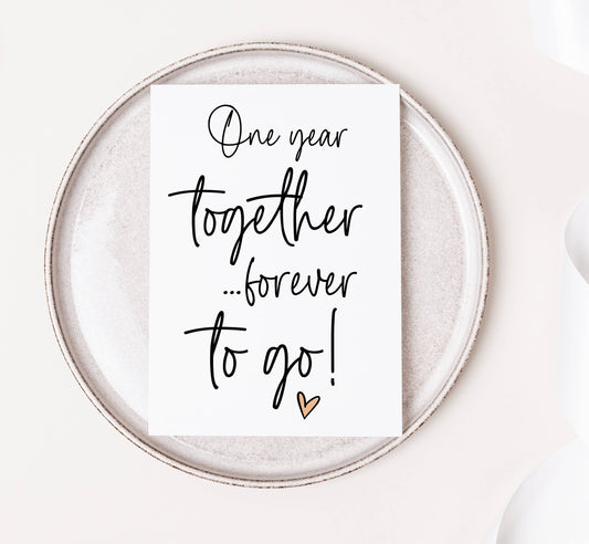 Anniversary Card One Year Together For Boyfriend Girlfriend