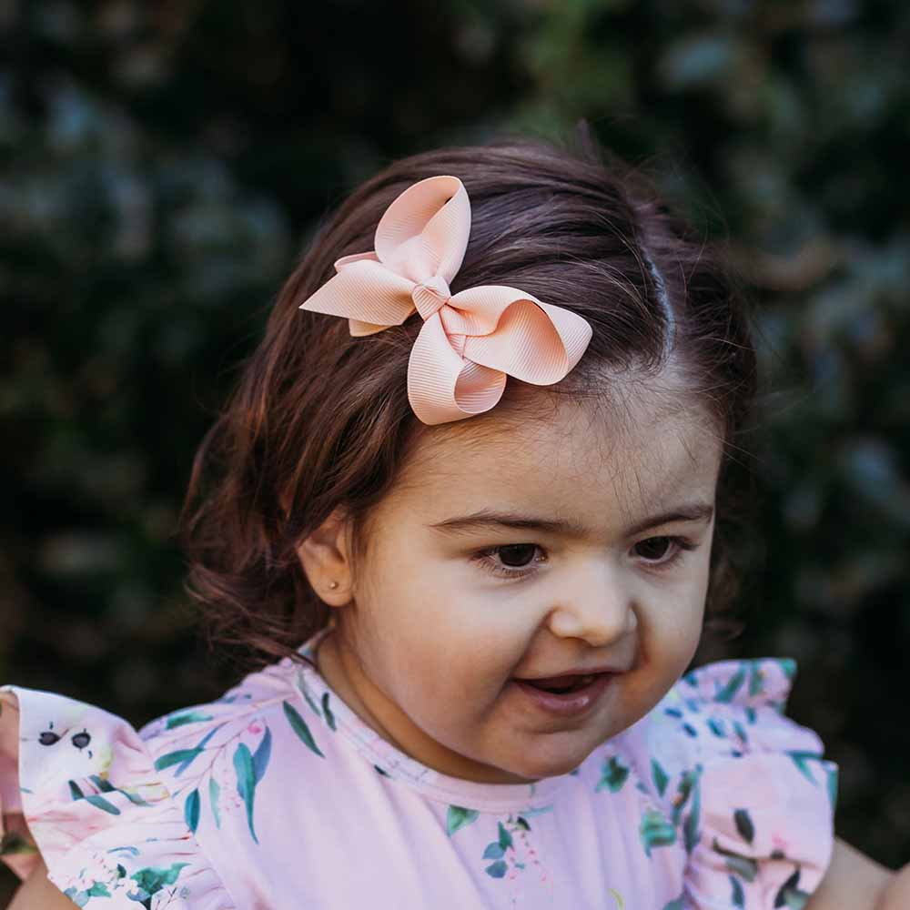 Peach Bow Hair Clip