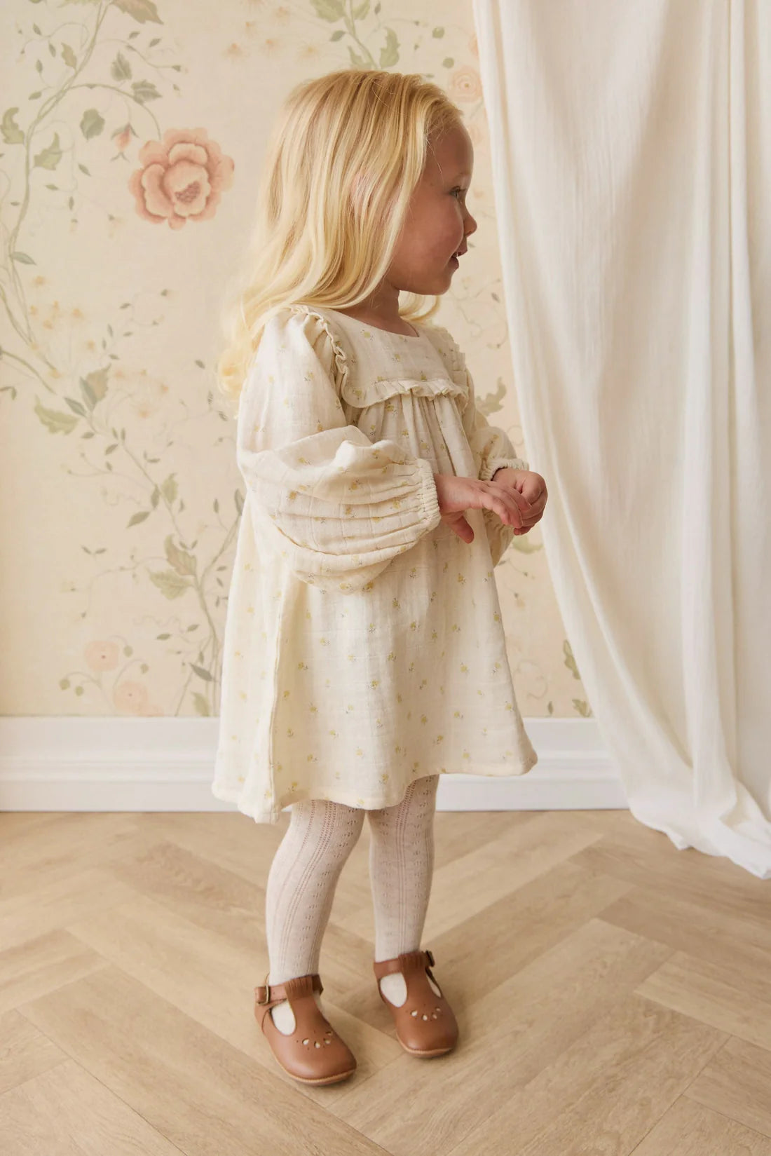 Organic Cotton Muslin Amira Dress - Vintage Ditsy