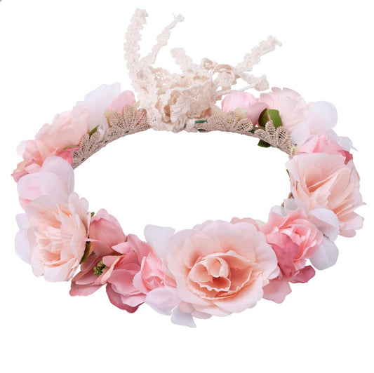 Juliette Flower Crown - Rose Pink