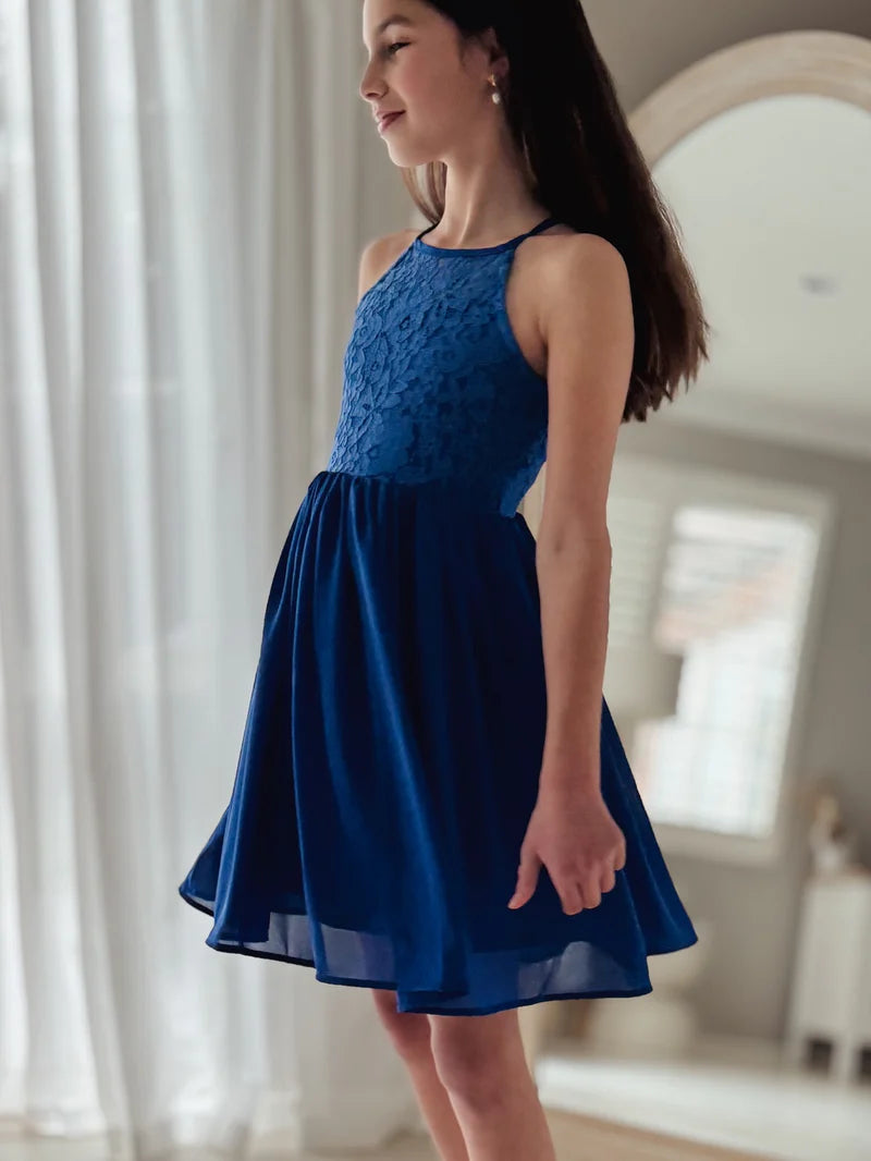 Norah Royal Blue Girls Dress