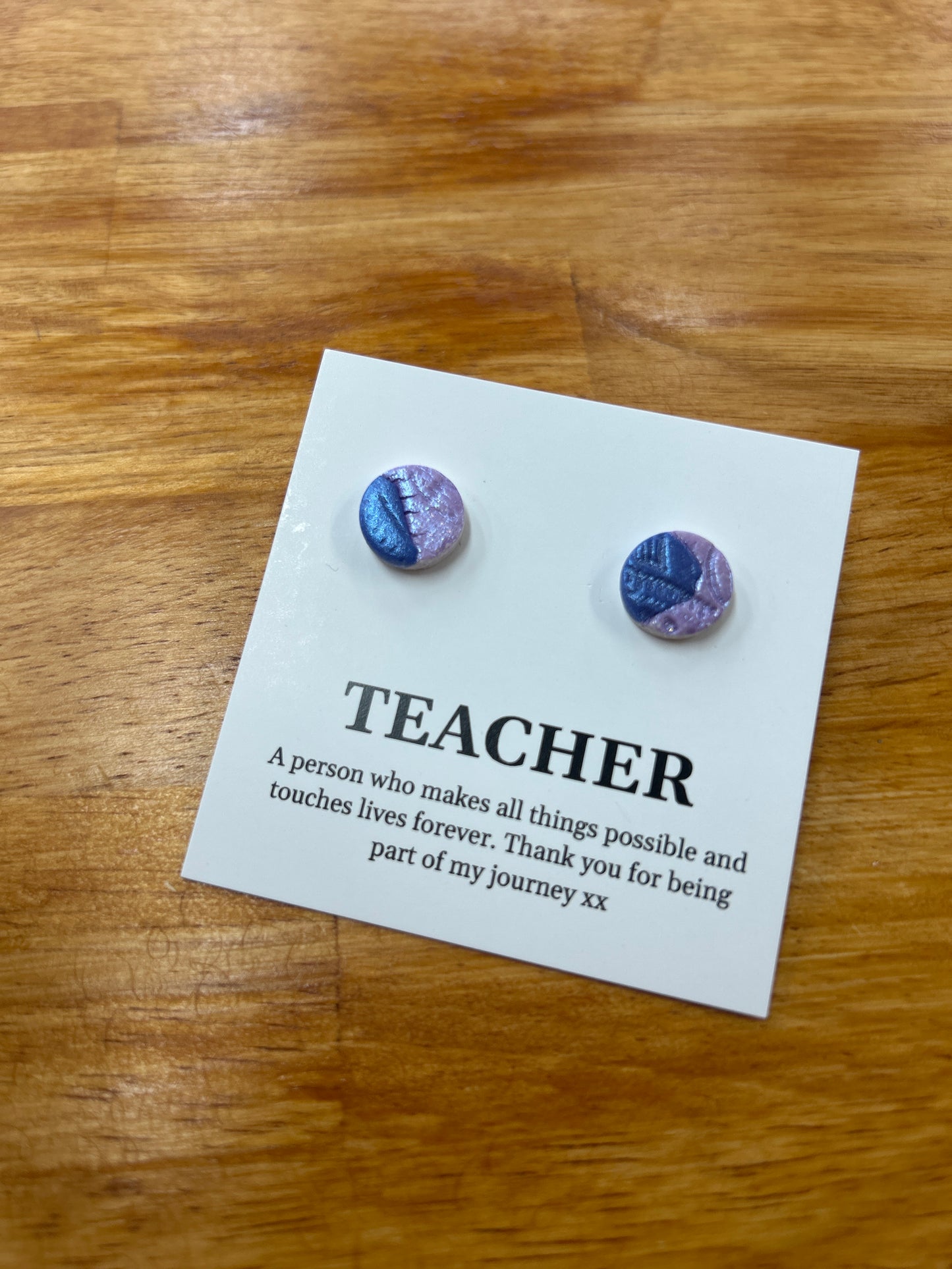 Teacher Earrings - Purple/Navy Shimmer