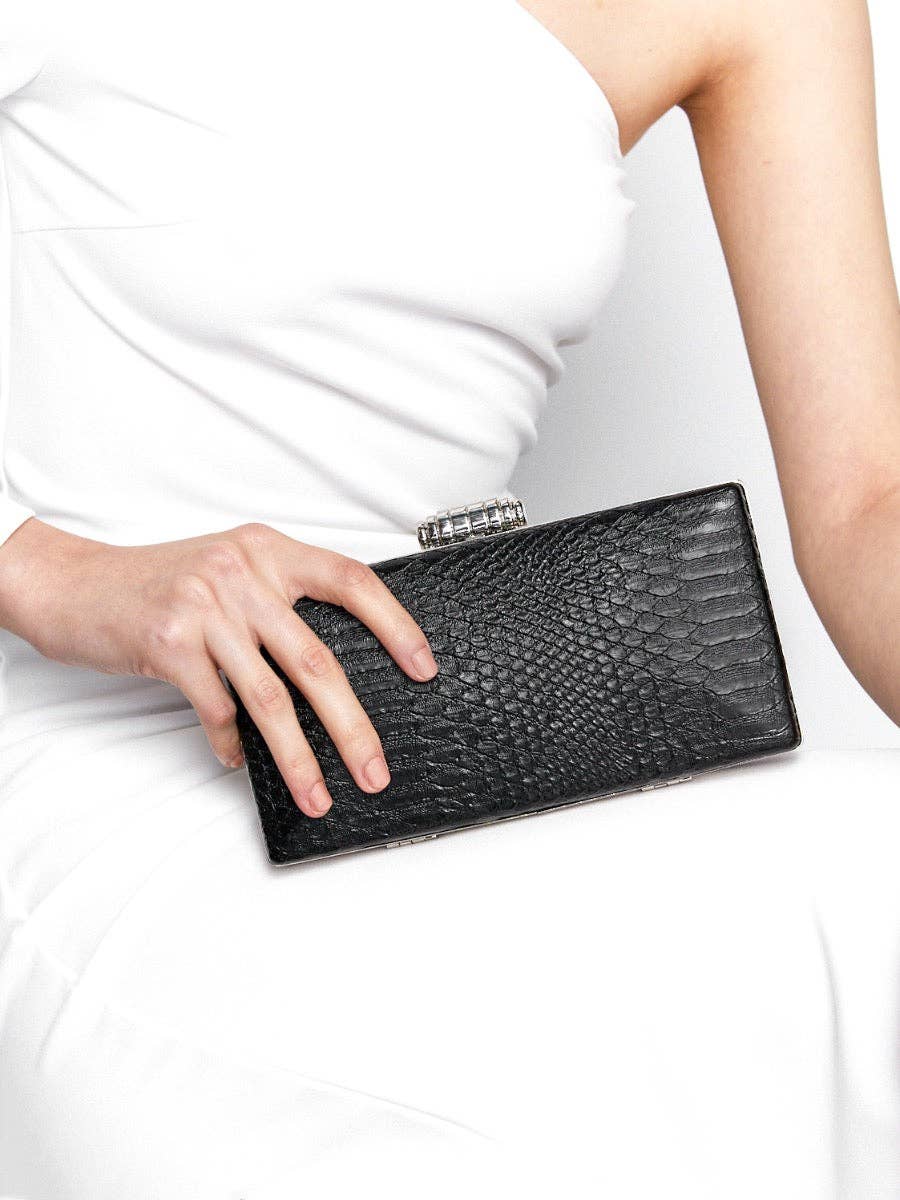 Ciara Croc-Effect Clutch