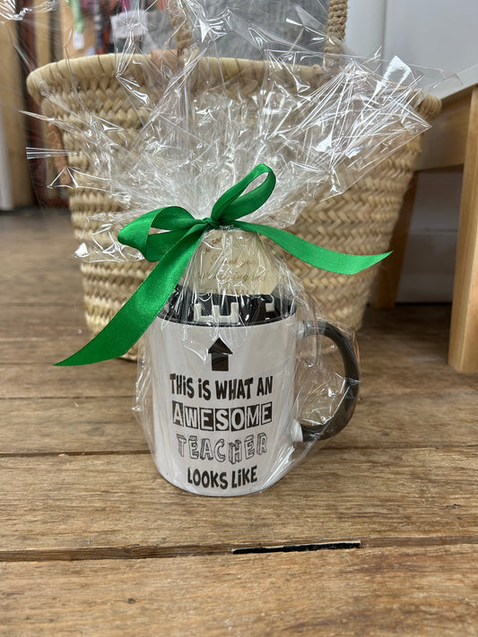 Teacher Mug Black Handle with Off Duty Socks