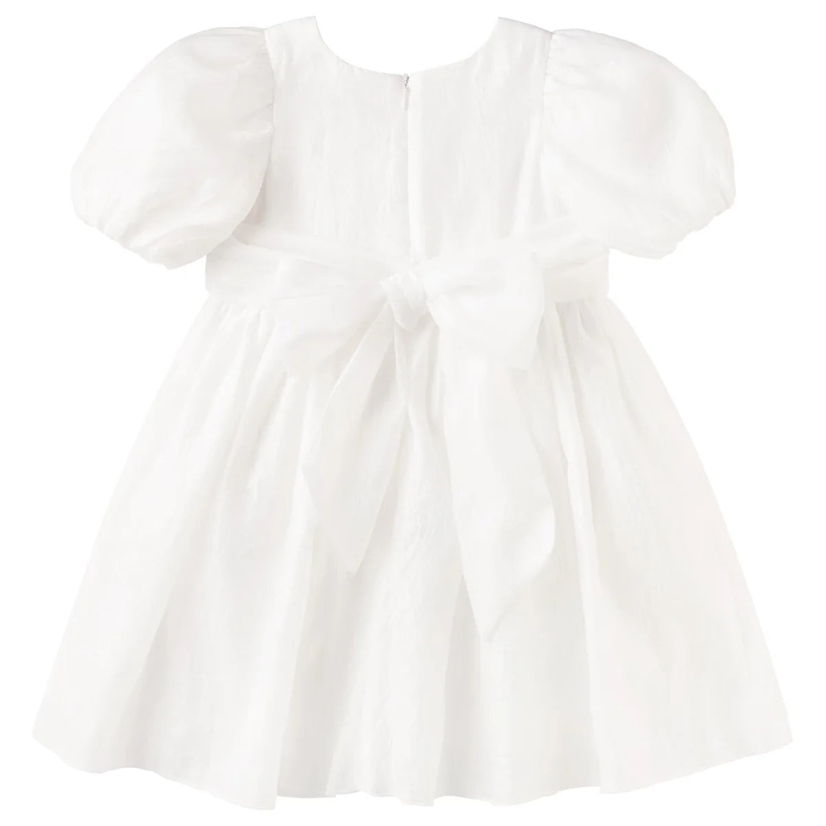 NOA PUFF SLEEVE BOW BACK DRESS - IVORY