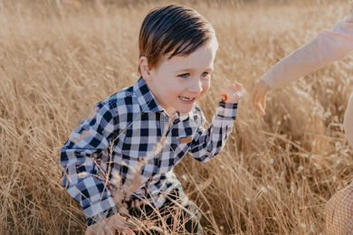 Boys Dress Shirt - Large Navy Check