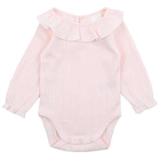 PINK POINTELLE LS BODYSUIT