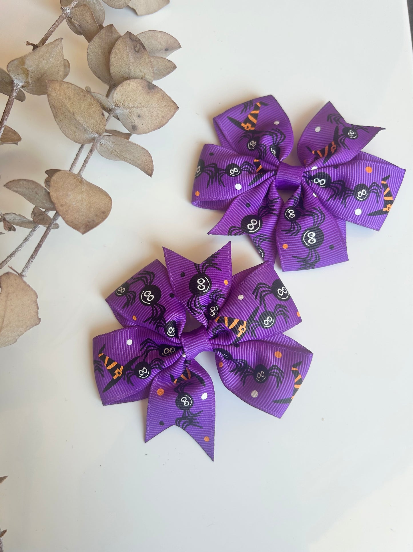 Halloween Bows | Purple Spiders