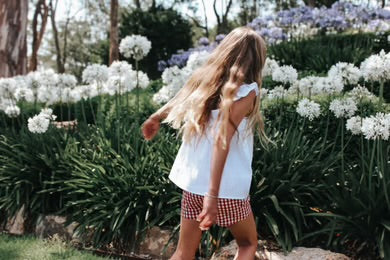 Girls Esme Top - White Linen