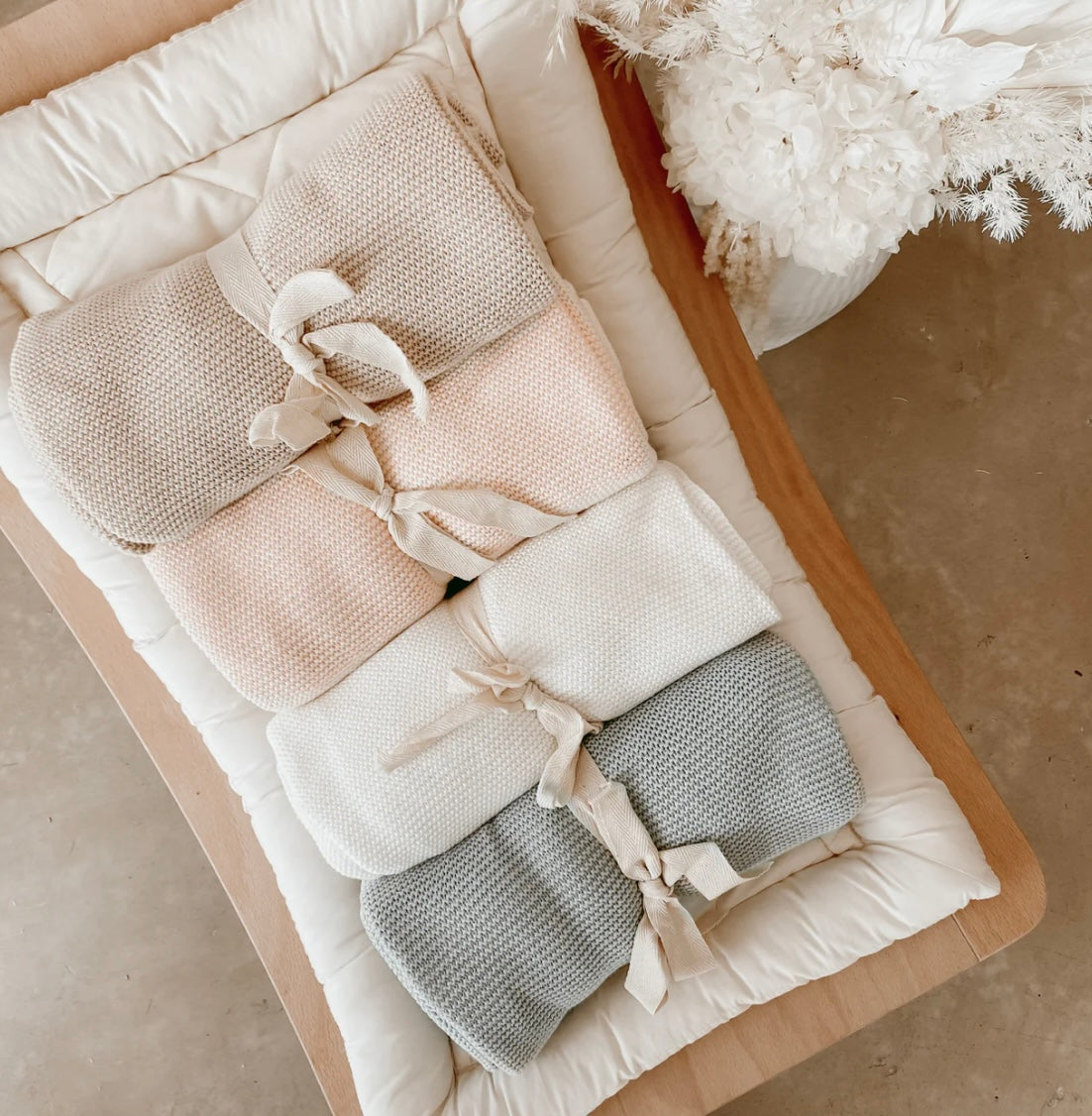Heirloom Classic Knit Blanket | Peony | 100% Cotton