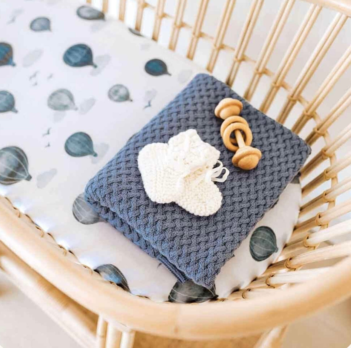 River Diamond Knit Organic Baby Blanket