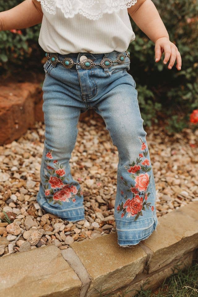 Floral Boot Flare Denim Jeans