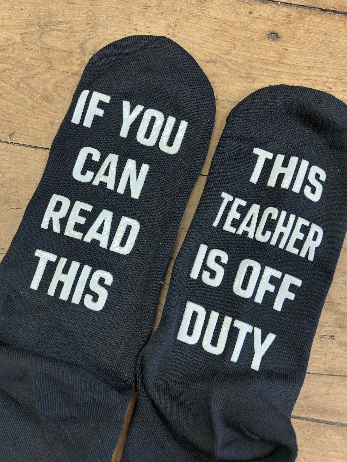 Teacher Mug Black Handle with Off Duty Socks