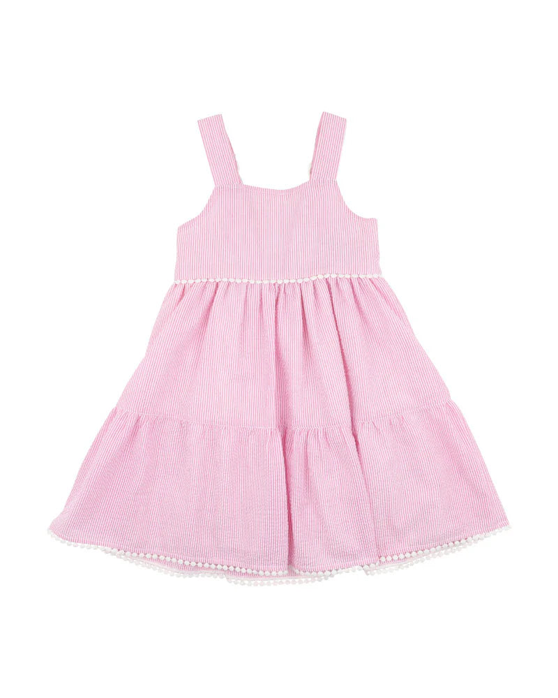 GIRLS PINK & WHITE STRIPE SUNDRESS