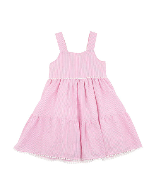 GIRLS PINK & WHITE STRIPE SUNDRESS