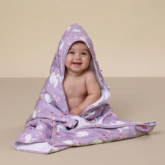 Swan Lake Organic Hooded Baby Towel