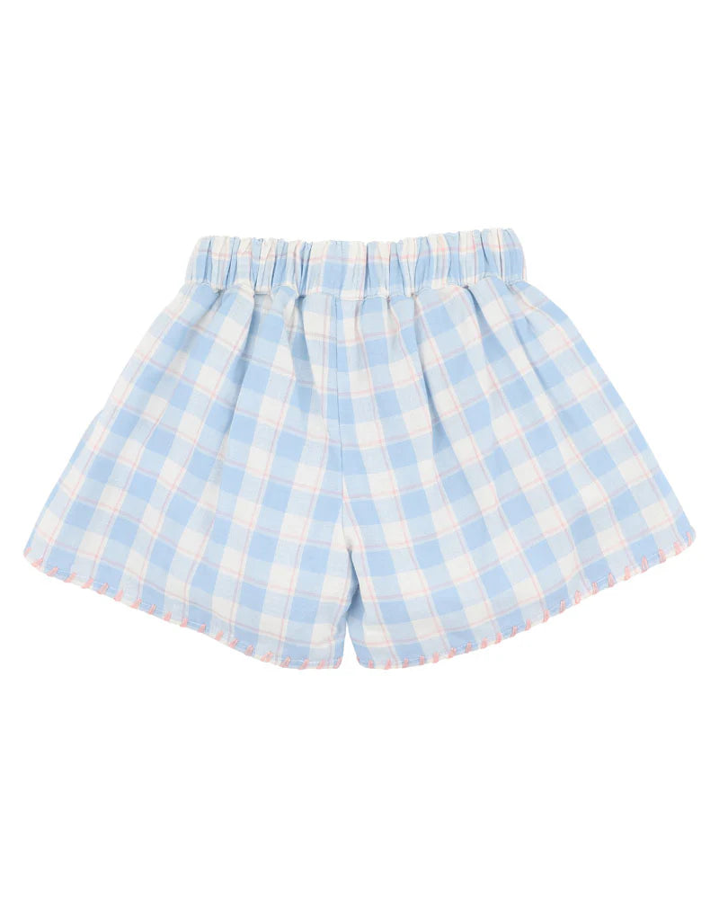 BONNIE CHECK ORGANIC SHORTS 3-7 YEARS