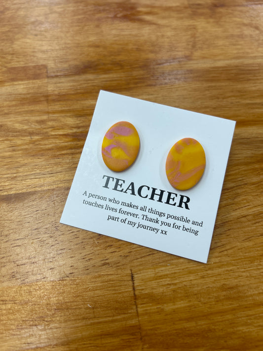 Teacher Earrings Oval