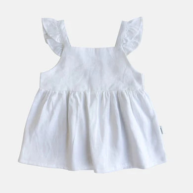 Girls Esme Top - White Linen