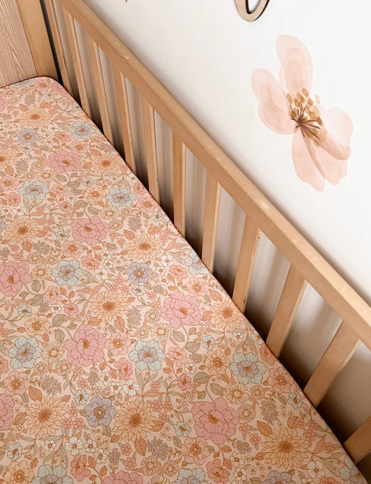 Pastel Bloom Fitted Cot Sheet