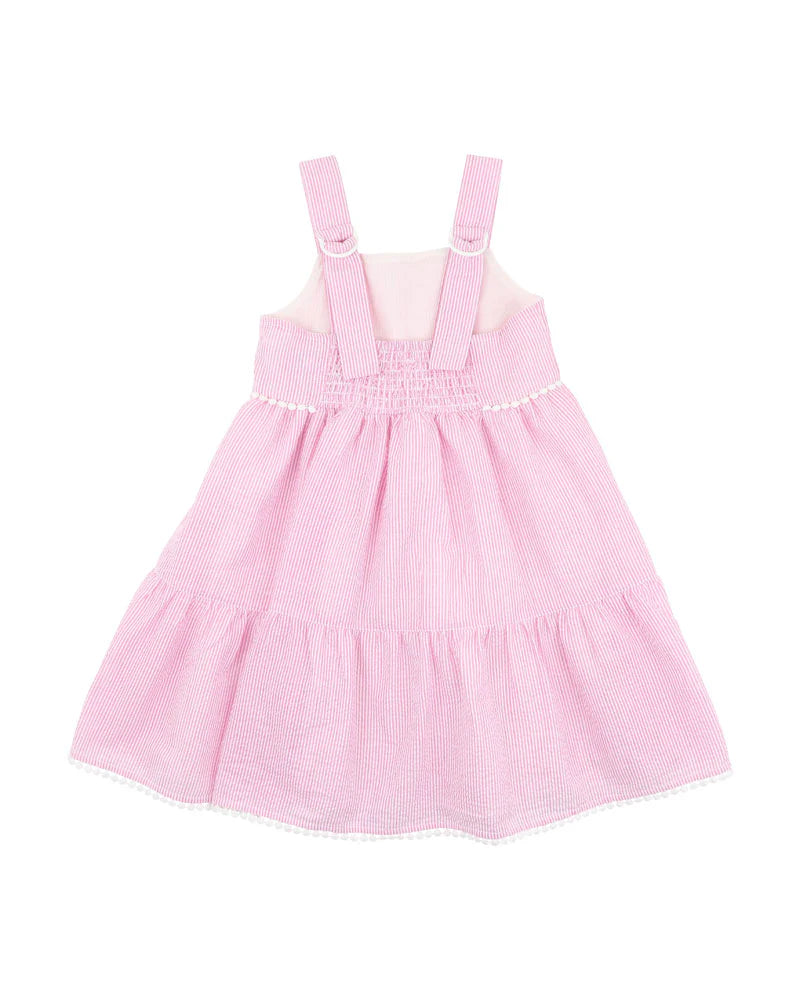 GIRLS PINK & WHITE STRIPE SUNDRESS