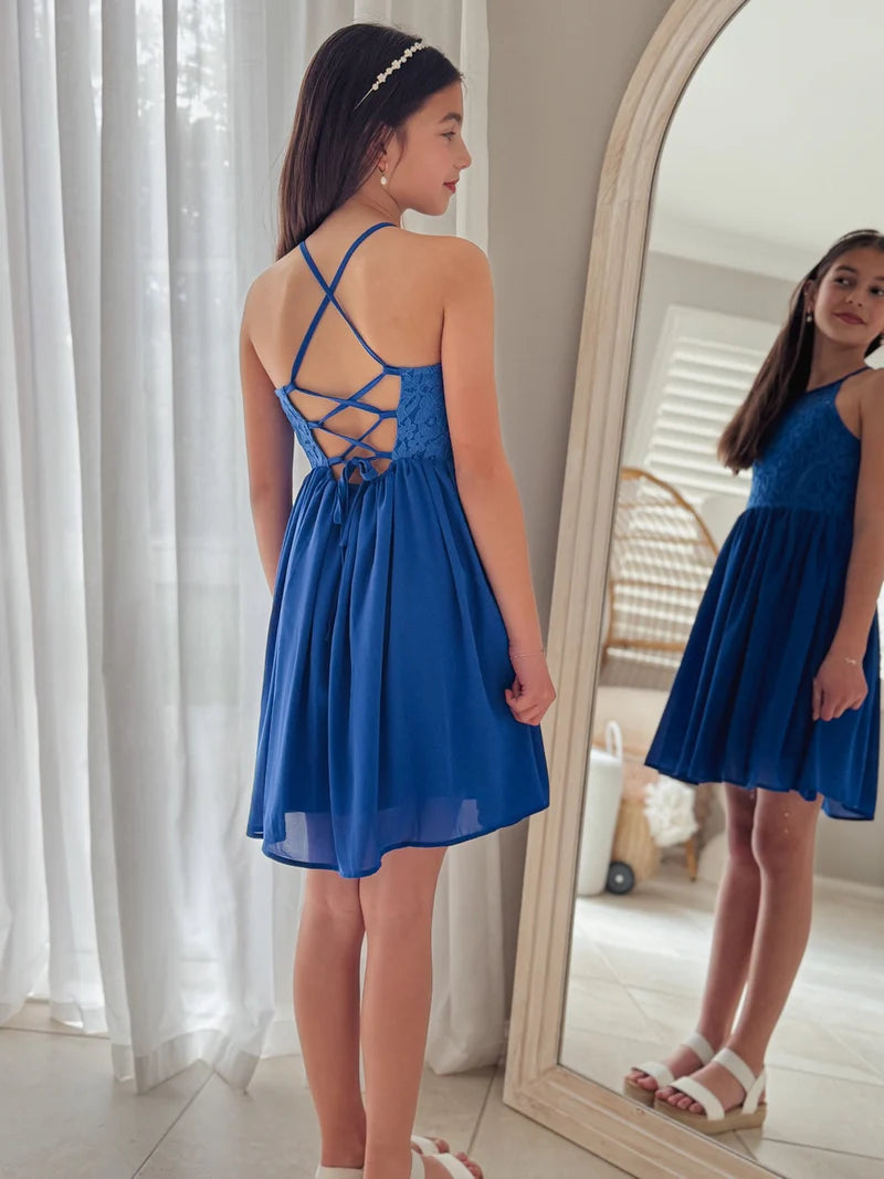 Norah Royal Blue Girls Dress
