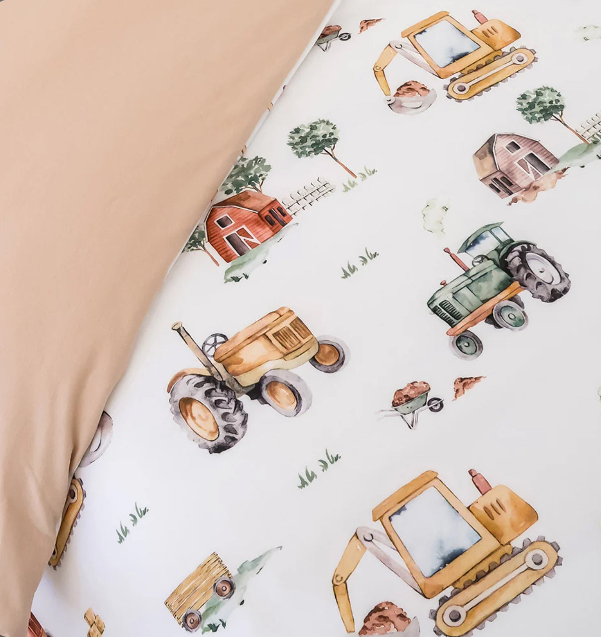 Diggers & Tractors Organic Cotton Quilt Cover