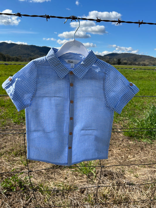 Roman Blue Check SS Shirt