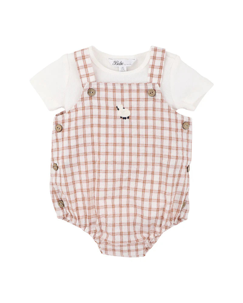 CLAYTON CHECK SHEEP BODYSUIT 2 PIECE SET