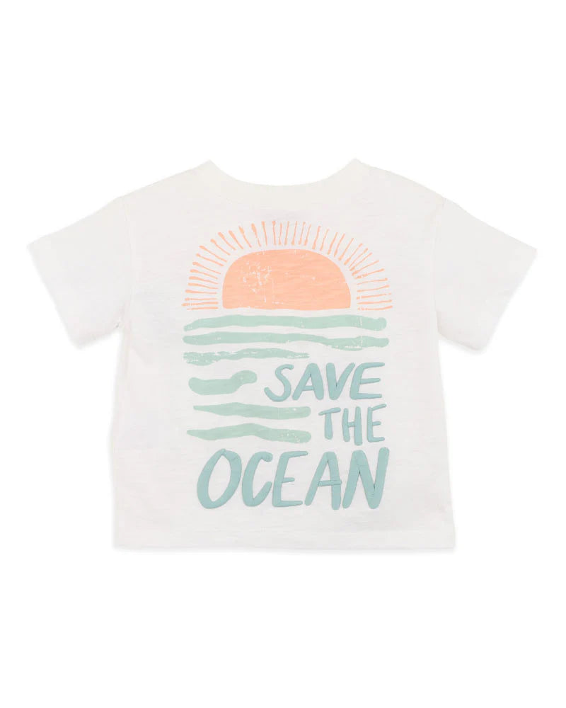 SURFS UP SAVE THE OCEAN TEE 3-7YRS